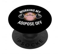 Working My Adipose Off Fitness Diet Gym Weight - PopSockets PopGrip Adesivo