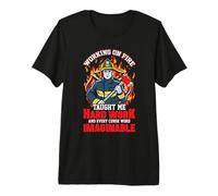 Working On Fire Fireman Firefighter Funny Firefighters Lover Maglietta Premium