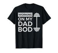 Working On My Dad Bod Divertente Palestra Allenamento Powerlifting Maglietta