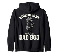 Working On My Dad Bod Funny Frog Cowboy Dad Humor Felpa con Cappuccio