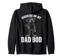 Working On My Dad Bod Funny Frog Cowboy Dad Humor Felpa con Cappuccio