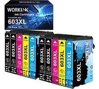 WorkInk 603 Cartucce Compatibile per Epson 603 XL Multipack Nero Ciano Magenta Giallo (10-Pack), per Expression Home XP-2100 XP-2105 XP-3100 XP-3105 XP-4100 XP-4105 WF-2810 WF-2830 WF-2835 WF-2850