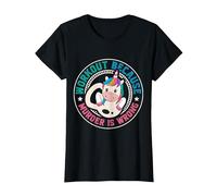 Workout Because Murder Is Wrong Funny Unicorn Gym Fitness Maglietta, Donna, Nero, S