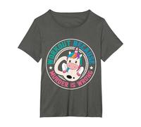 Workout Because Murder Is Wrong Funny Unicorn Gym Fitness Maglietta, Donna Plus-Size, Asfalto, 4X