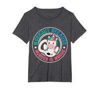 Workout Because Murder Is Wrong Funny Unicorn Gym Fitness Maglietta, Donna Plus-Size, Grigio Scuro, 5X