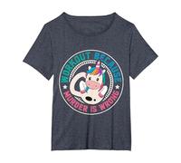 Workout Because Murder Is Wrong Funny Unicorn Gym Fitness Maglietta, Donna Plus-Size, Pervinca, 6X