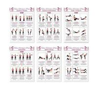 Workout Exercise Poster Set - Body Fitness Guide Full, Home Training Charts Gym, Yoga Dumbbell Posters Stretching with Illustrations, Wall Decor Fitness Display, Exercise Daily Reference Home Office