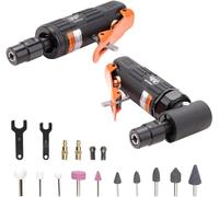 WorkPad 2PCS smerigliatrice pneumatica, set di smerigliatrici pneumatiche diritte/angolate con pinze da 1/4 e 1/8 di pollice per meccanici auto, decoratori e amanti del fai da te.