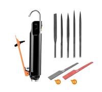 WorkPad Lima pneumatica multiuso,utensile pneumatico per smerigliare in lega di zinco, set di 15 (diversi tipi di lime, 24T e 32T).