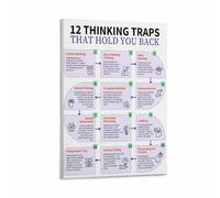 Workplace Psychology Poster 12 Thinking Traps for Effective Communication and Problem Solving Office Wall-Art Decor(Unframed,08x12inch(20x30cm))