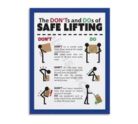 Workplace Safety Poster Ergonomic Lifting Techniques Canvas Wall Art for Office Warehouse Back Injury Prevention(Unframed,12x18inch(30x45cm))