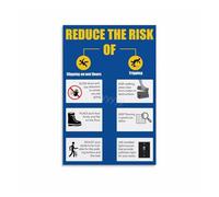 Workplace Safety Poster - Prevent Accidents Slips Trips Falls, Motivational Wall Art for Office and Home Decor(Framed,12x18inch(30x45cm))