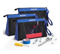 WORKPRO 30,5 cm Tool Pouch with Zipper, Heavy Duty Small Tool Bag Utility Utility Small Tool Pouch for Tool Organizers and Storage, Mini Tool Bag, 3 Pack