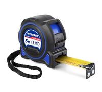 WORKPRO 5M Metric Tape, Professional High Precision Retractable Tape Measure with Magnetic Hook and Wide Tape, Metal Tape Measure with Silicone Case + ABS Drop Proof