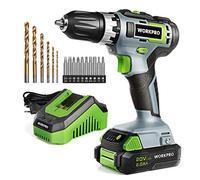 WORKPRO Avvitatore a batteria 18/20 V, 16 accessori, coppia 25 NM, velocità variabile, luce LED, 2 direzioni, batteria Li-ion 2,0 Ah, caricatore rapido