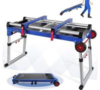 WORKPRO Banco da lavoro portatile 5 in 1 per troncatrice con supporto rimovibile e gambe regolabili in altezza