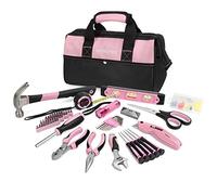 WORKPRO Borsa per Attrezzi da Lavoro 106 Pezzi Set Utensili per Uso Domestico in Colore Rosa 14’’