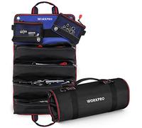 WORKPRO Borsa portautensili arrotolabile, borsa multiuso arrotolabile, 57 x 36 cm, organizer per rotoli di attrezzi, 6 tasche, tessuto Oxford 720D, per elettricisti/falegnami/idraulici