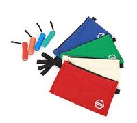 WORKPRO Borse Porta Utensili Piccole Astucci Mini Tasche Buste per Documenti 4 Pezzi con Mini Torcia Tascabile Multicolore