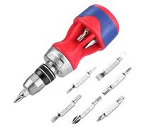 WORKPRO Cacciavite a Cricchetto Stubby 12 in 1 con Inserti Magnetici, Cacciavite Corto, Cacciavite Multi-Inserti, Mini Cacciavite per Fai da Te, Riparazioni