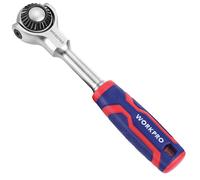 WORKPRO Chiave a Cricchetto da 1/4", Impugnatura a Cricchetto con Testa Snodabile a 270°, Cricchetto Piccolo da 150 mm, Sgancio Rapido, Chiave a Cricchetto Rotante a 90 Denti