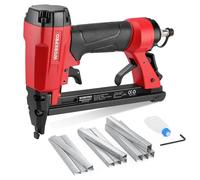 WORKPRO Chiodatrice Pneumatica 8016, Sparachiodi Aria Compressa con 1500 Graffette (6/10/16mm), Scarico Posteriore, Adatto per la Realizzazione di Mobili e Decorazioni (Solo adatto per Graffette)
