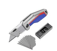 WORKPRO Coltello Taglierino, Coltello Portabile, Cutter Multifunzione con 10 Lame di Ricambio