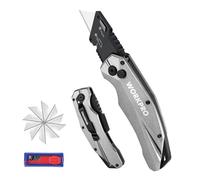 WORKPRO Coltello Taglierino, con 10 Lame di Ricambio, Taglierino Argento