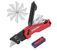WORKPRO Coltello Taglierino, con 13 Lame di Ricmabio, Taglierino Rosso, Lame a Cambio Rapido, Adatto per Tagliare Carta, Cartone, Plastica