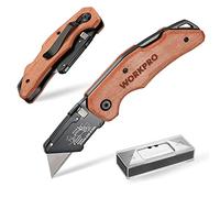 WORKPRO Coltello Taglierino, Professional Cutter con Manico in Legno