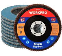WORKPRO Dischi abrasivi 10 pezzi, dischi lama, ø115 mm, dischi 80 grana per smerigliatrici angolari per acciaio inossidabile, metallo/acciaio e legno