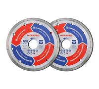 WORKPRO Dischi Diamantati 125mm, Set da 2 Pezzi, per Taglio Ultra Sottile di Piastrelle, Gres Porcellanato e Ceramica