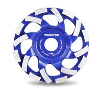 WORKPRO Disco Diamantato da Taglio 125 mm, 16 Segmenti, Spessore 6 mm, per Calcestruzzo, Pietra e Granito, Mola a Tazza Diamantato Compatibile con Mobliatori Angolari M14