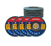 WORKPRO Disco Lamellare 10 Pezzi, Dischi Lamellari Ø125mm, Grana 40/60/80/120, Perfetto per Levigare, Rimuovere la Ruggine e Lucidare