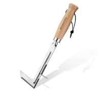 WORKPRO Estirpatore Erbacce Manuale da 30,5 cm con Manico in Legno, Attrezzo per Togliere Erbacce in INOX - Spatola Diserbante a Forma di L per Viali, Giardini, Terrazze, Pavimentazioni e Muschio
