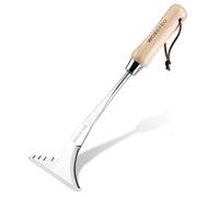 WORKPRO Estirpatore Erbacce Manuale - Raschietto per Fughe da 34 cm con Manico in Legno, Estirpatore Erbacce con Lama Seghettata, Sarchiatore per Erbacce da Giardino