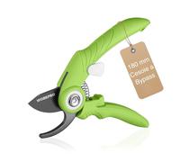 WORKPRO Forbici da Potatura Bypass 180 mm, Cesoie Professionali con Lama SK5 per Rami Freschi, Strumento da Giardino Ideale per Innesto, Potatura e Raccolta, Forbici da Giardinaggio
