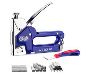 WORKPRO Graffettatrice Manuale 3 in 1 in Acciaio, Pistola Sparapunti per Lengo con 1500 Punti e Cacciagraffe, Ideale Sparachiodi per Legno, Tessuti, Riparazioni e Decorazioni