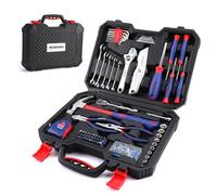 WORKPRO Kit di Attrezzi per la Casa 106 pezzi | Kit di Attrezzi Fai da Te con Custodia di Stoccaggio che Include Cacciaviti, Pinze, Chiavi, Martello, Metro a Nastro, Chiave Esagonale, Coltello
