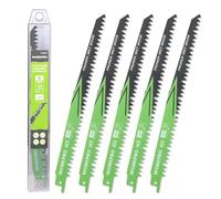 WORKPRO Lame per Sega, Set di lame per sega professionale per legno da 5 Pezzi, 230mm, Ampia applicazioni, Compatibile con la maggior parte delle seghe alternative, con Scatola di Plastica