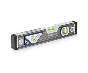 WORKPRO Livella a Bolla da 254mm, Livella con Bolla Misurazione Orizzontale/Verticale/45 °, Leggibile Frontale e Laterale, Ottimo per Costruttori Professionisti e Fai-da-te