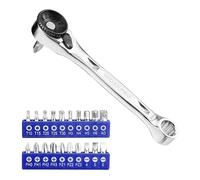 WORKPRO Mini chiave a cricchetto doppia testa 1/4", chiave a cricchetto con 20 punte, maniglia a 72 denti, strumento per riparazione auto, manutenzione meccanica e uso quotidiano