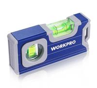 WORKPRO Mini Livella a Bolla Magnetica in Alluminio 115mm, Livella a Bolla Misurazione Orizzontale/Verticale, Adatto per uso domestico, ristrutturazione, fai da te