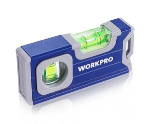 WORKPRO Mini Livella a Bolla Magnetica in Alluminio 115mm, Livella a Bolla Misurazione Orizzontale/Verticale, Adatto per uso domestico, ristrutturazione, fai da te