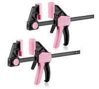 WORKPRO Morsetto da Falegname Rosa 2 Pezzi, Set di Morse per Legno a Sgancio Rapido, Larghezza di Serraggio 150mm, Intervallo di Allungamento 135mm-285mm, Forza di Serraggio Massima 68kg