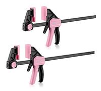 WORKPRO Morsetto da Falegname Rosa 2 Pezzi, Set di Morse per Legno a Sgancio Rapido, Larghezza di Serraggio 300mm, Larghezza di Allungamento 440mm, Forza di Serraggio Massima 68kg