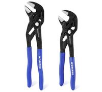 WORKPRO Pinza Chiave a 2 Pezzi, 180 mm/255 mm, Set di Pinze Cr-V, Chiave Regolabile, Pinza con Ganascia Autoregolante, Apertura Massima della Ganascia 40 mm/50 mm