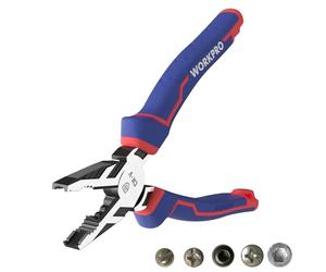 WORKPRO Pinza Combinata da 200 mm, Cr-V Pinza Universale a Leva Elevata con Taglierina ed Estrattore per Viti, per Rimuovere Rapidamente Elementi di Fissaggio Danneggiati o Arrugginiti