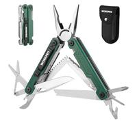 WORKPRO Pinza Multifunzione, Pinza Multiuso 18 in 1 con Borsa, Strumento Multifunzionale Pieghevole in Acciaio Inossidabile con Pinza Lima per Cacciavite per Campeggio, Verde