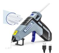 WORKPRO Pistola Colla a Caldo, Senza Fili, con 20 Bastoncini (7x100 mm), Pistola per Colla a Caldo da 3,6 V con Ugello Antigoccia, Ricaricabile Tramite USB-C, Ideale per Fai da Te e Decorazioni